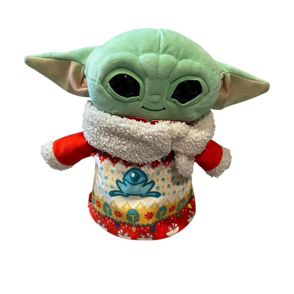 Disney Star Wars Baby Yoda Plush Mandalorian Child Grogu 9” Christmas Sweater‎